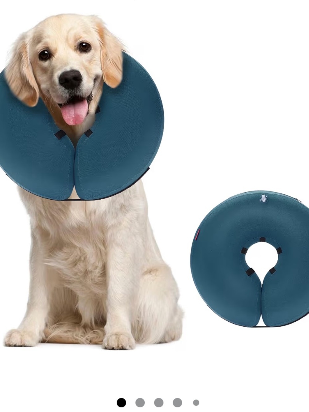 Mido Soft Inflatable Donut Recovery Collar for Dogs - Blue color. Medium. New!